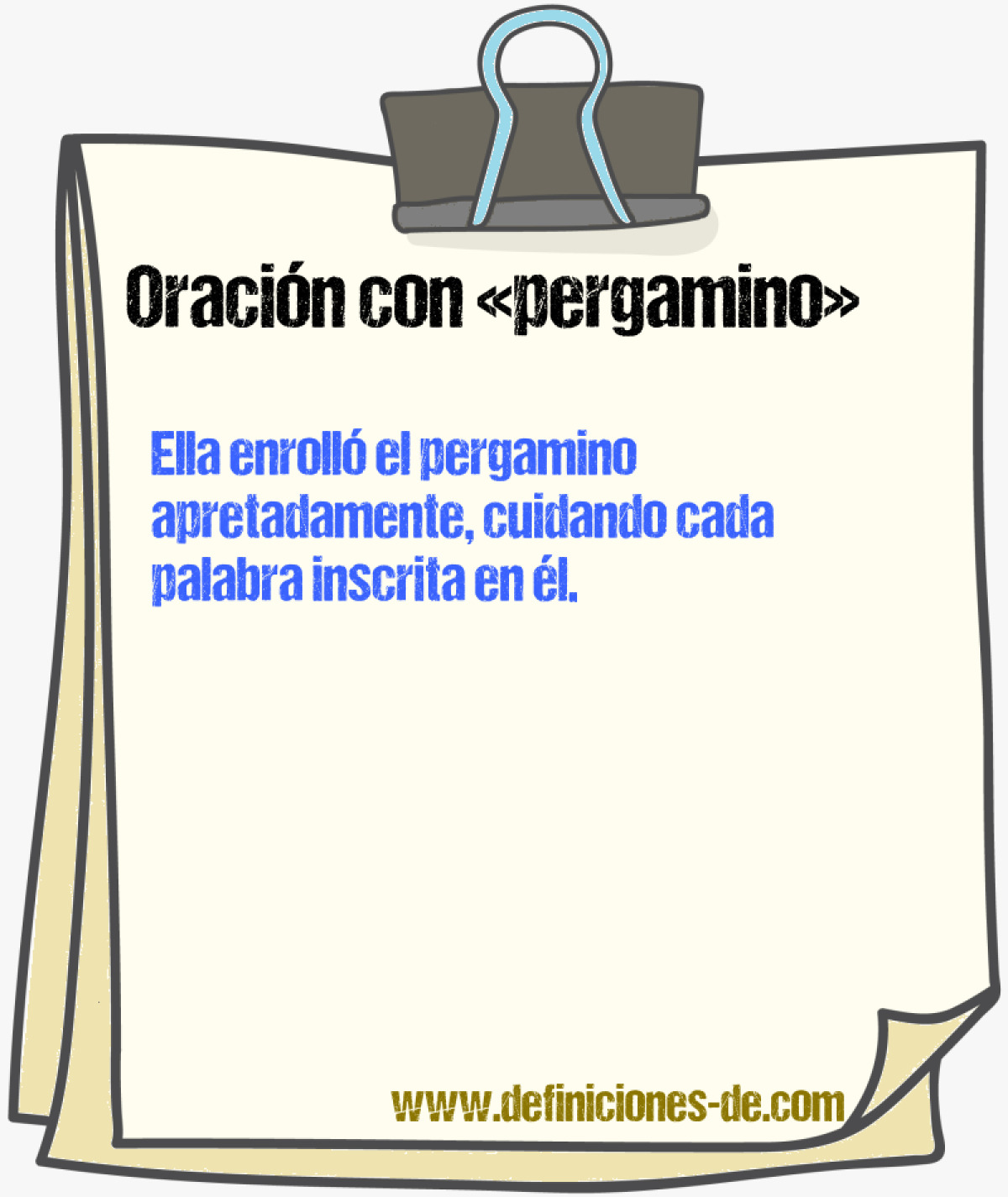 Ejemplos de oraciones con pergamino