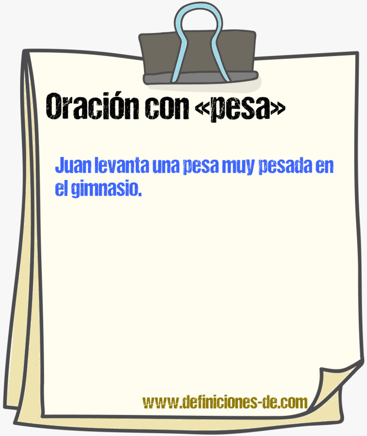 Ejemplos de oraciones con pesa