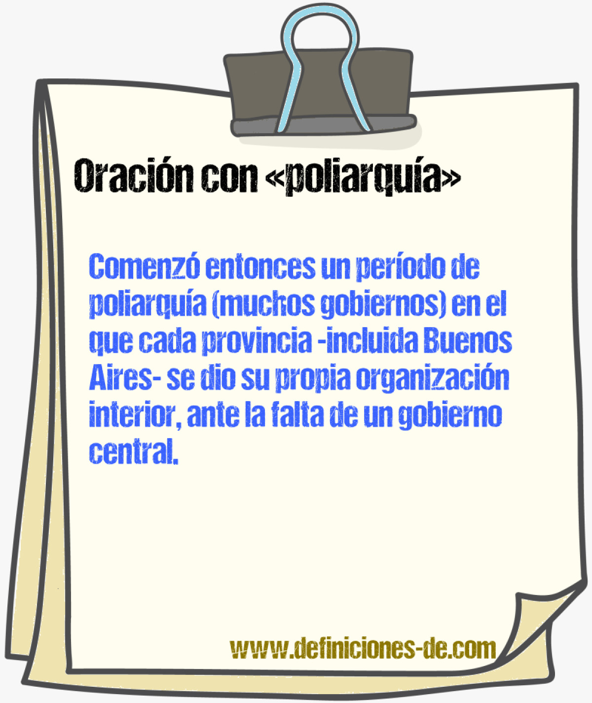 Ejemplos de oraciones con poliarqua