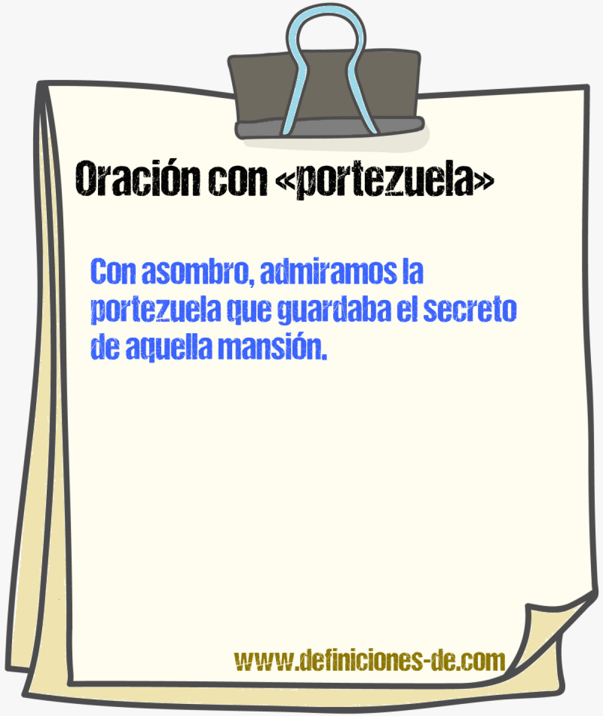 Ejemplos de oraciones con portezuela