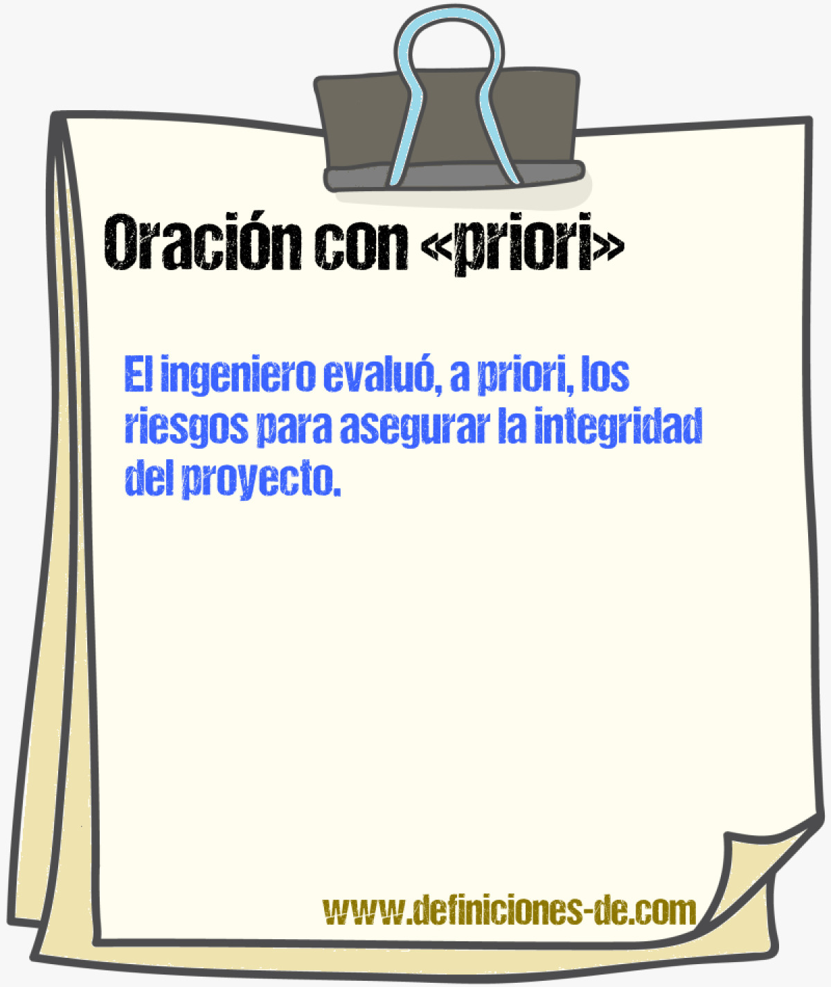 Ejemplos de oraciones con priori