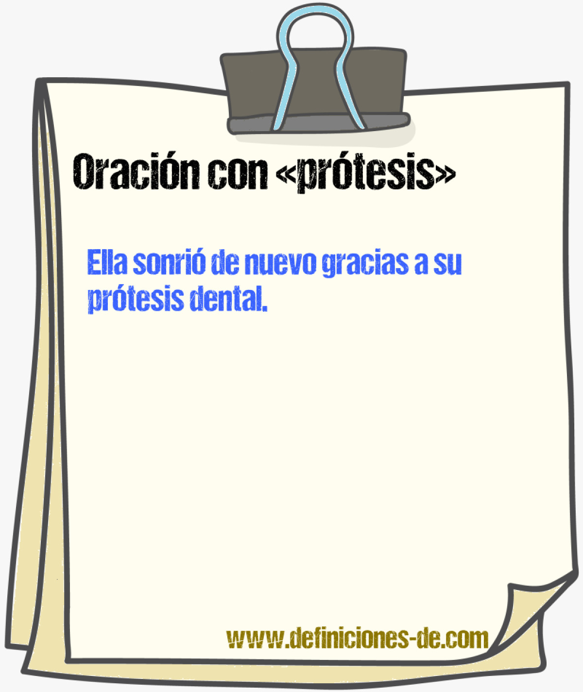 Ejemplos de oraciones con prtesis