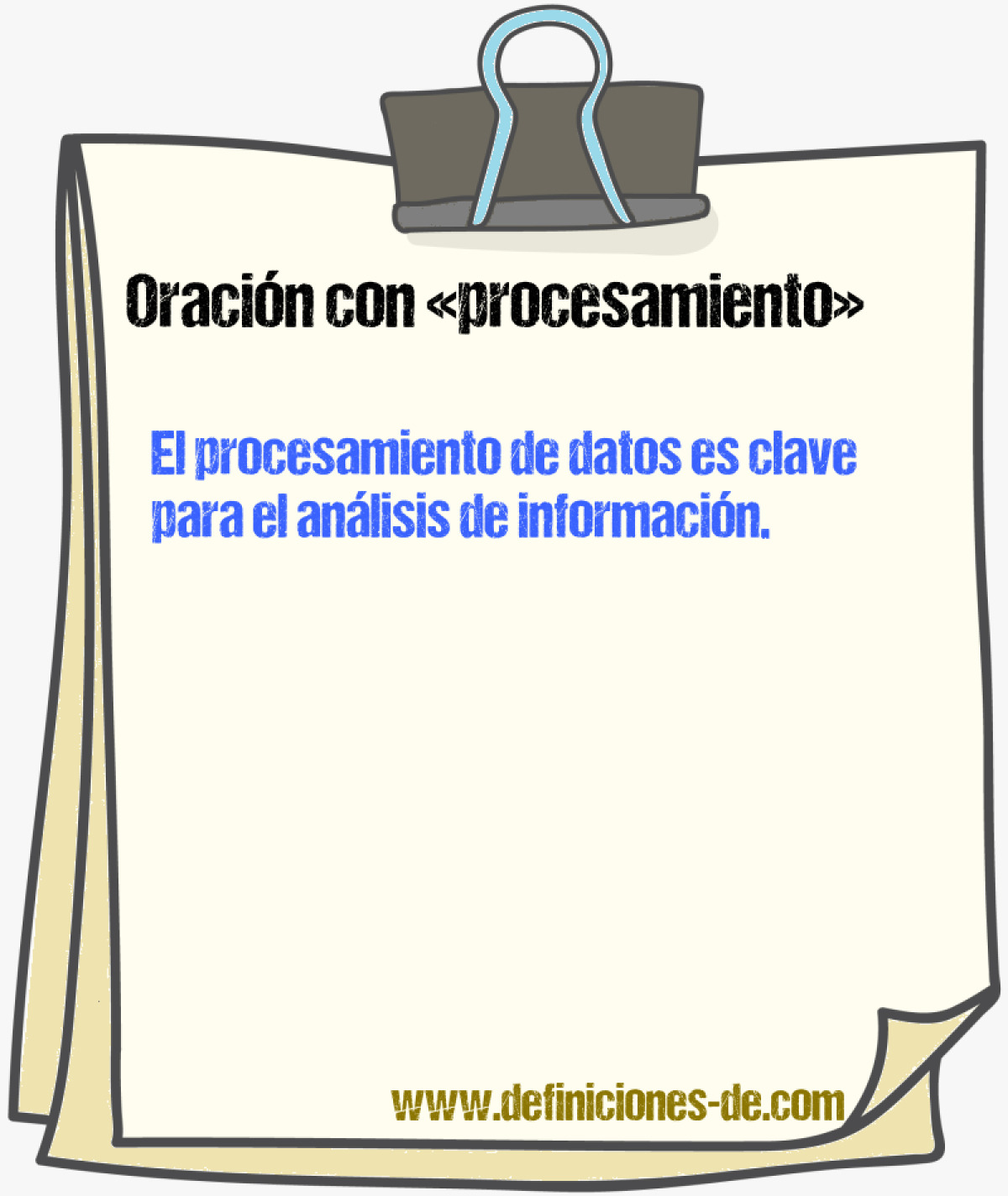 Ejemplos de oraciones con procesamiento