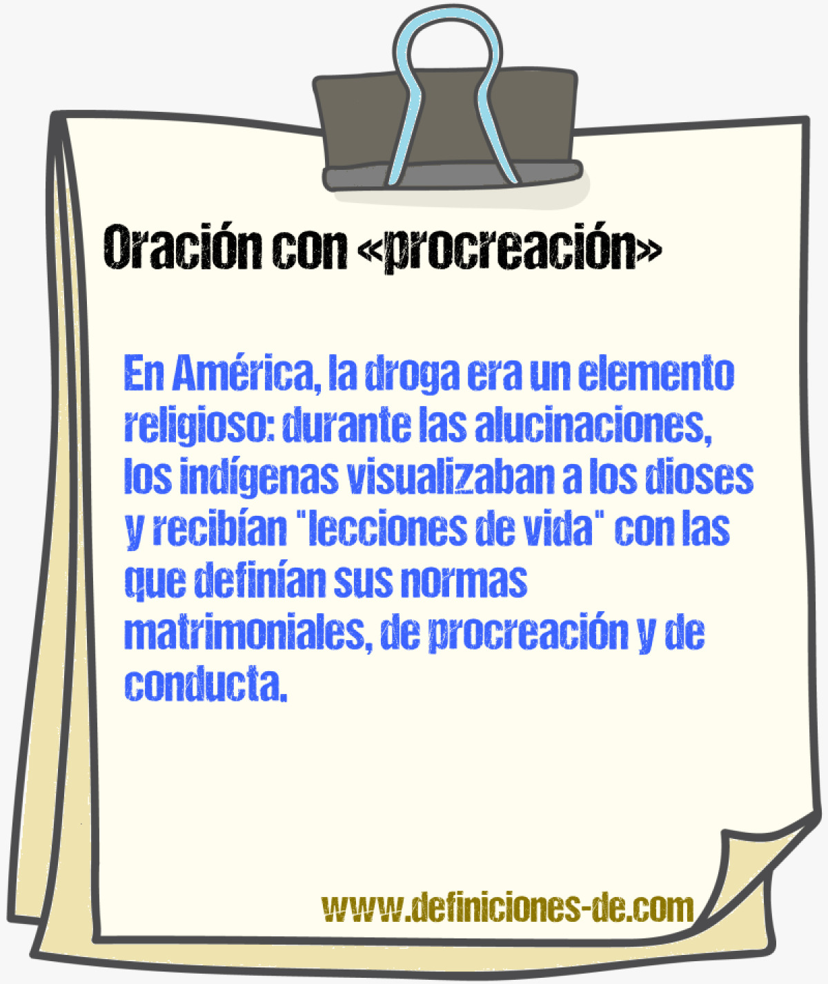 Ejemplos de oraciones con procreacin