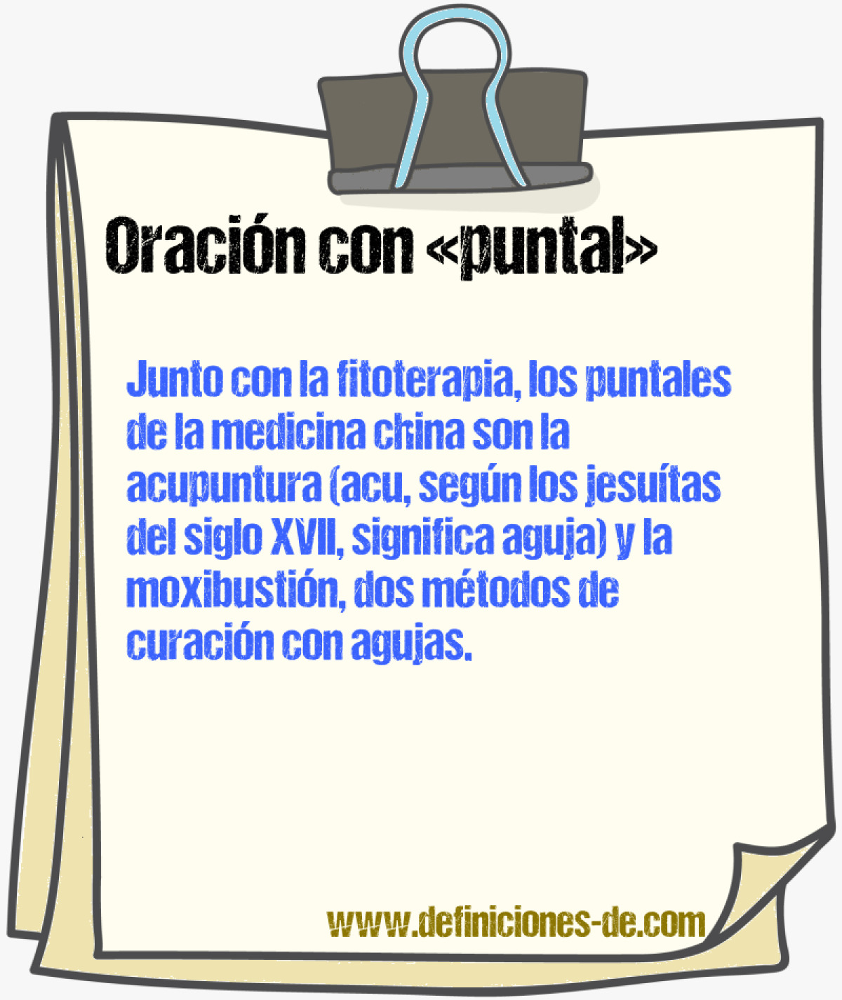 Ejemplos de oraciones con puntal