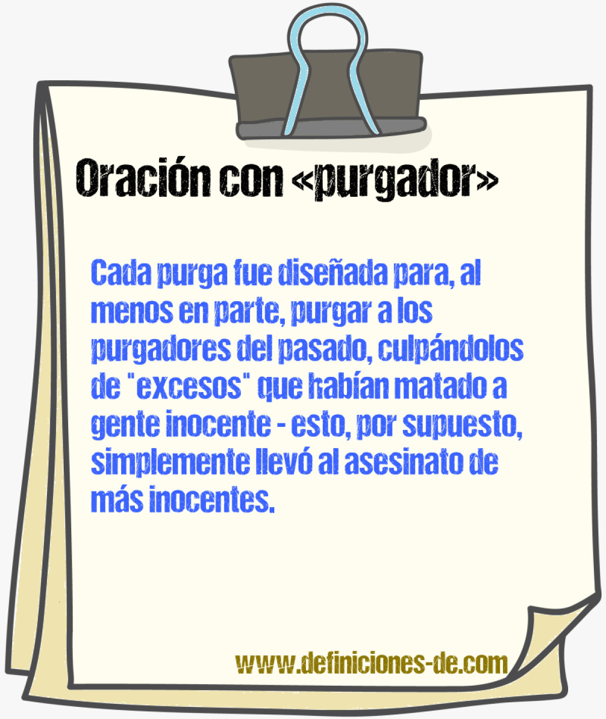 Ejemplos de oraciones con purgador