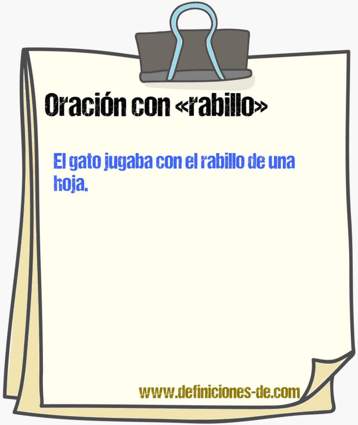 Ejemplos de oraciones con rabillo