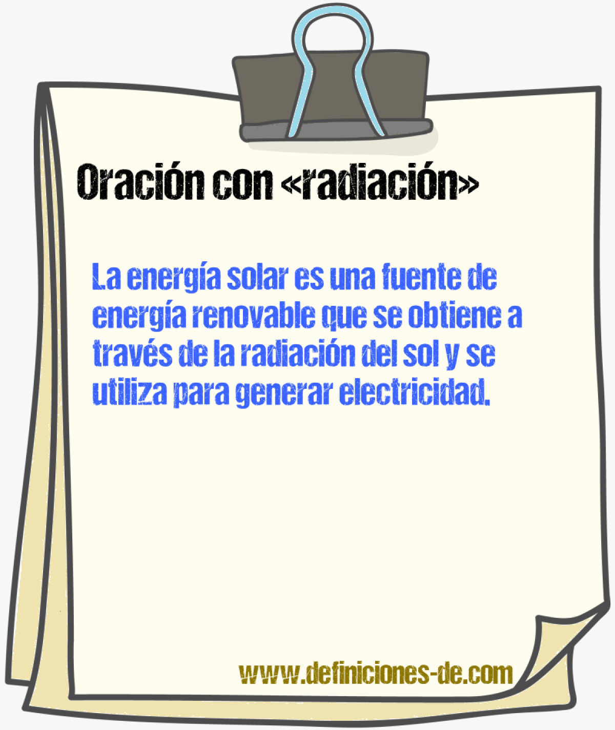 Ejemplos de oraciones con radiacin