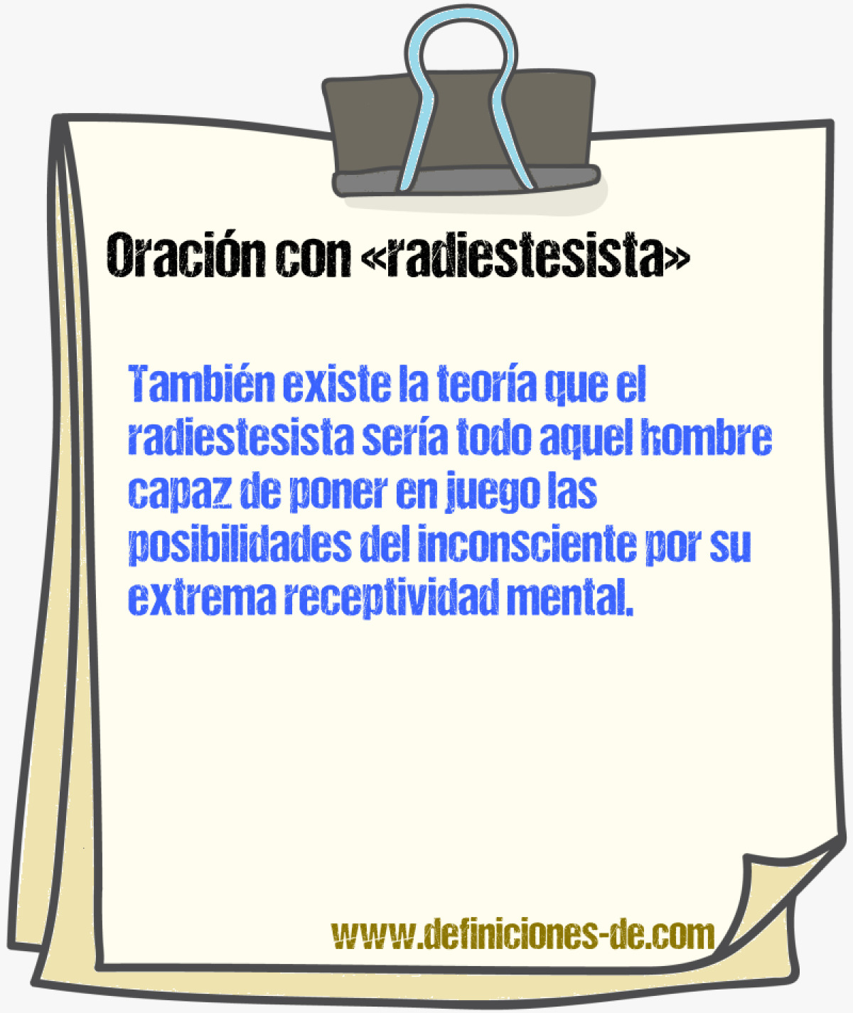 Ejemplos de oraciones con radiestesista