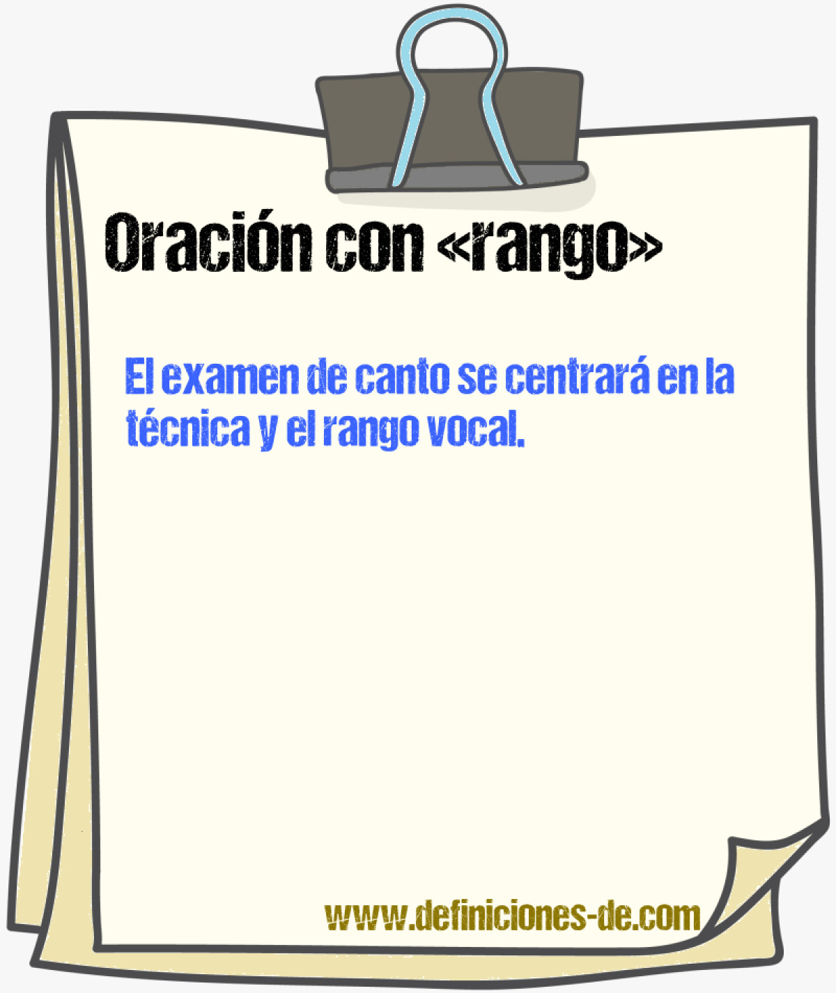 Ejemplos de oraciones con rango