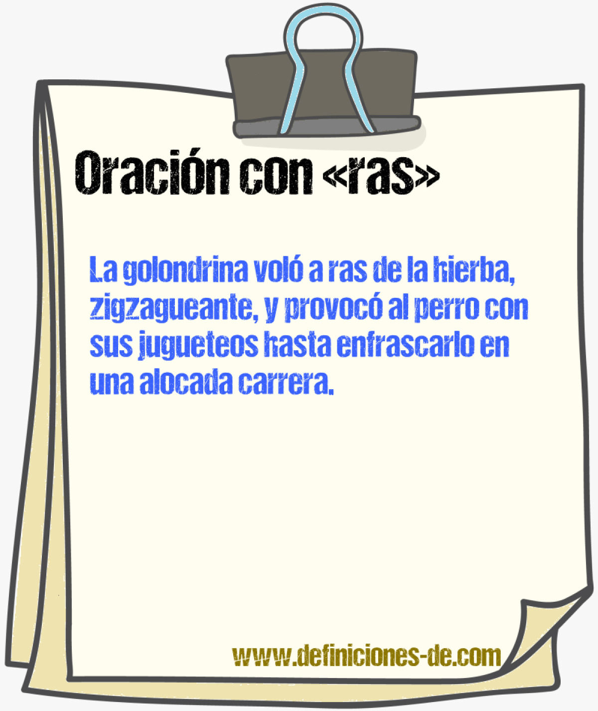 Ejemplos de oraciones con ras