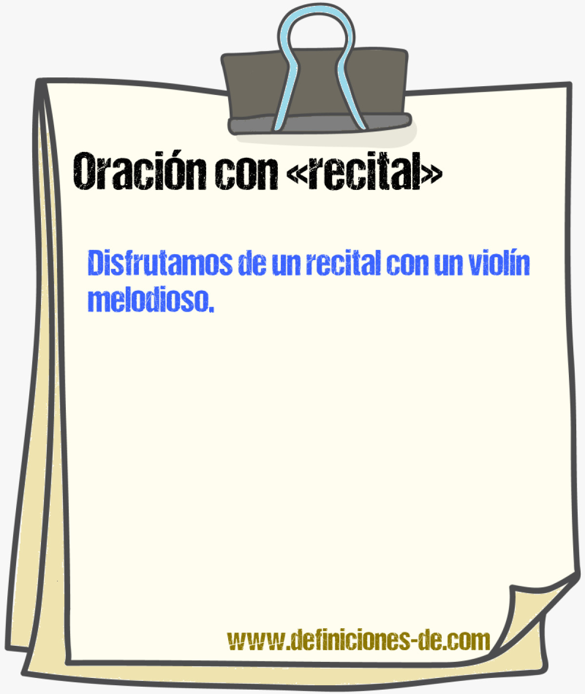 Ejemplos de oraciones con recital