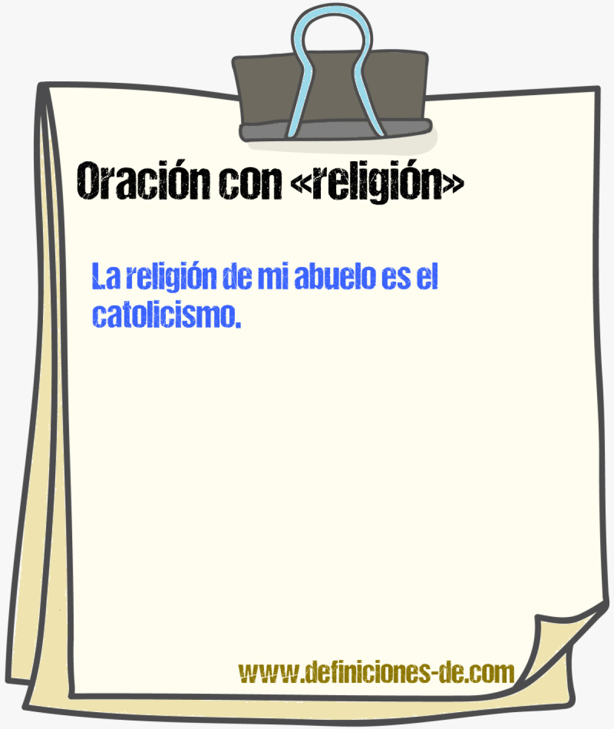 Ejemplos de oraciones con religin