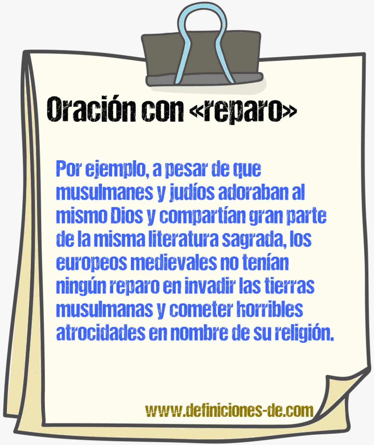 Ejemplos de oraciones con reparo