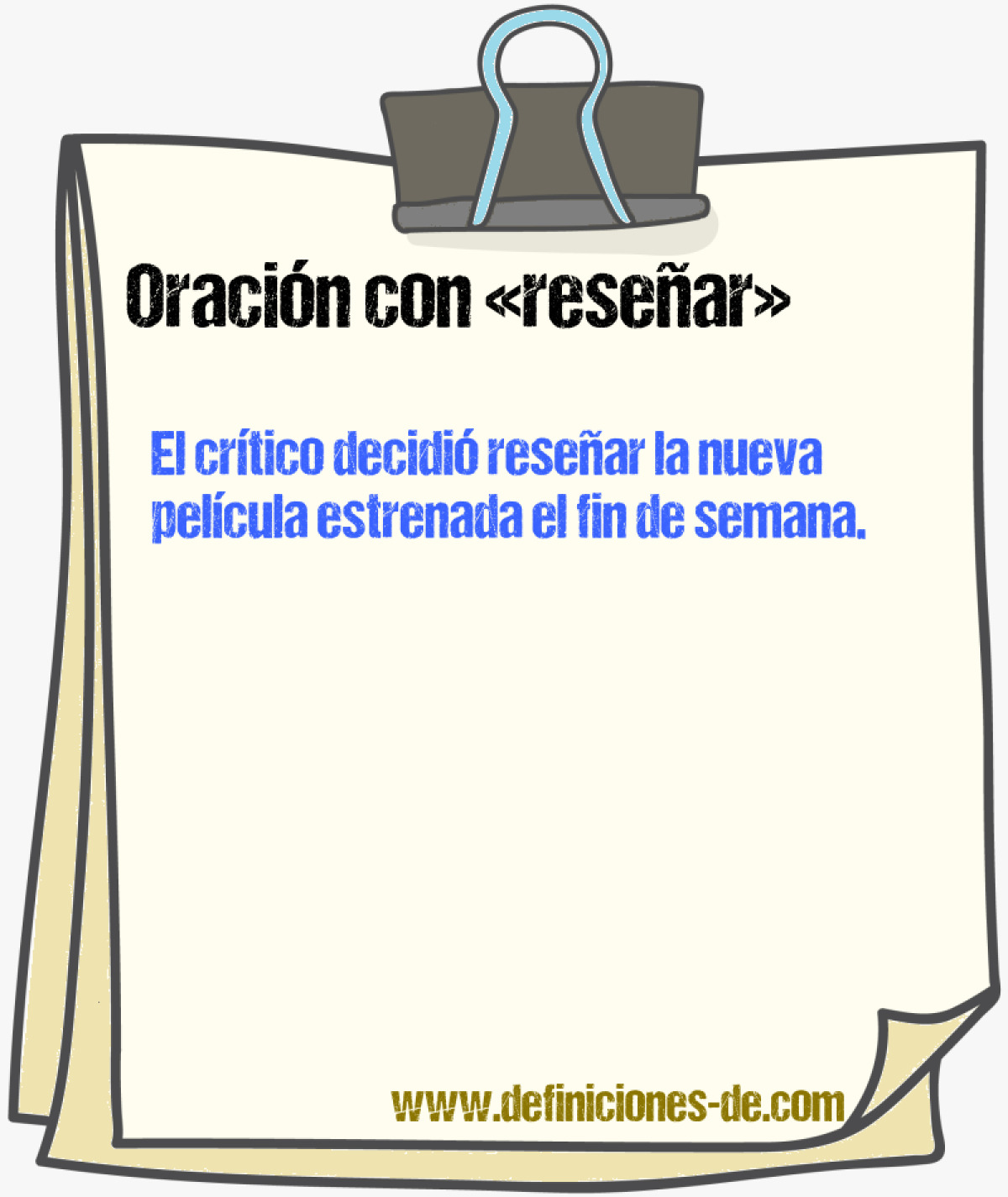 Ejemplos de oraciones con reseñar