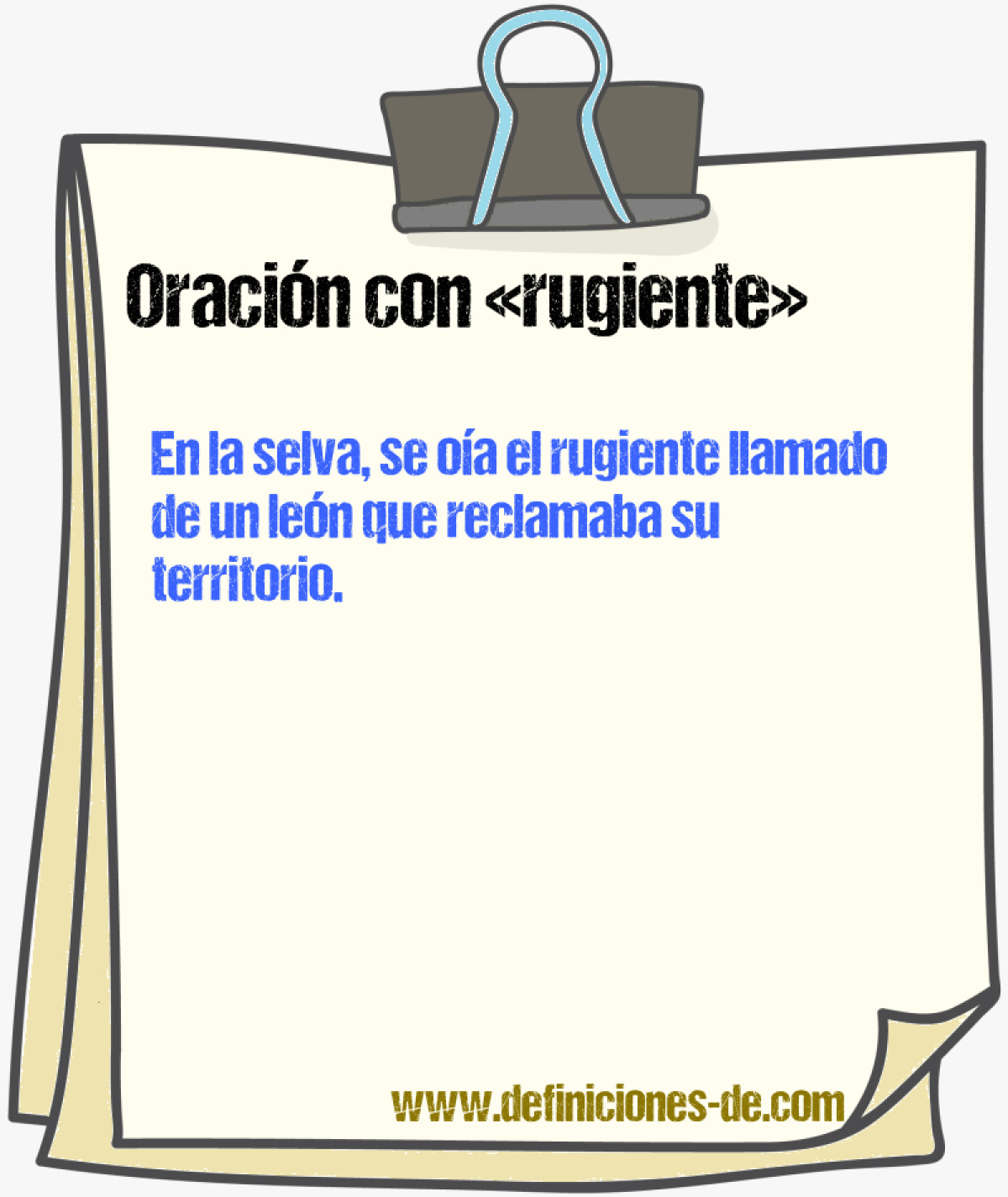 Ejemplos de oraciones con rugiente