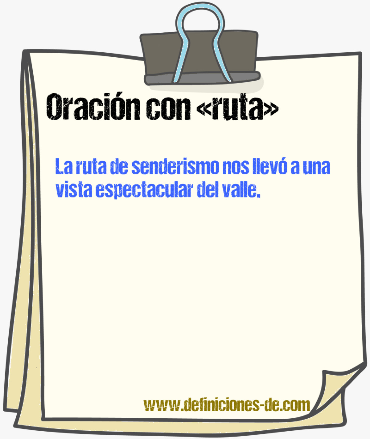 Ejemplos de oraciones con ruta