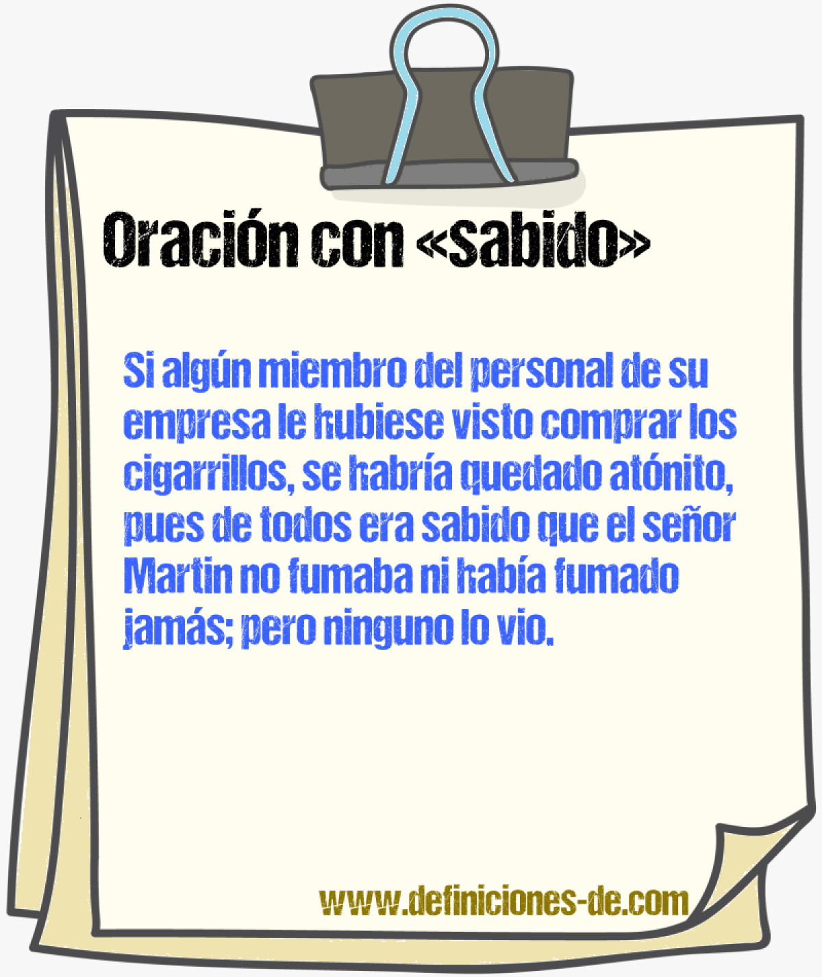 Ejemplos de oraciones con sabido