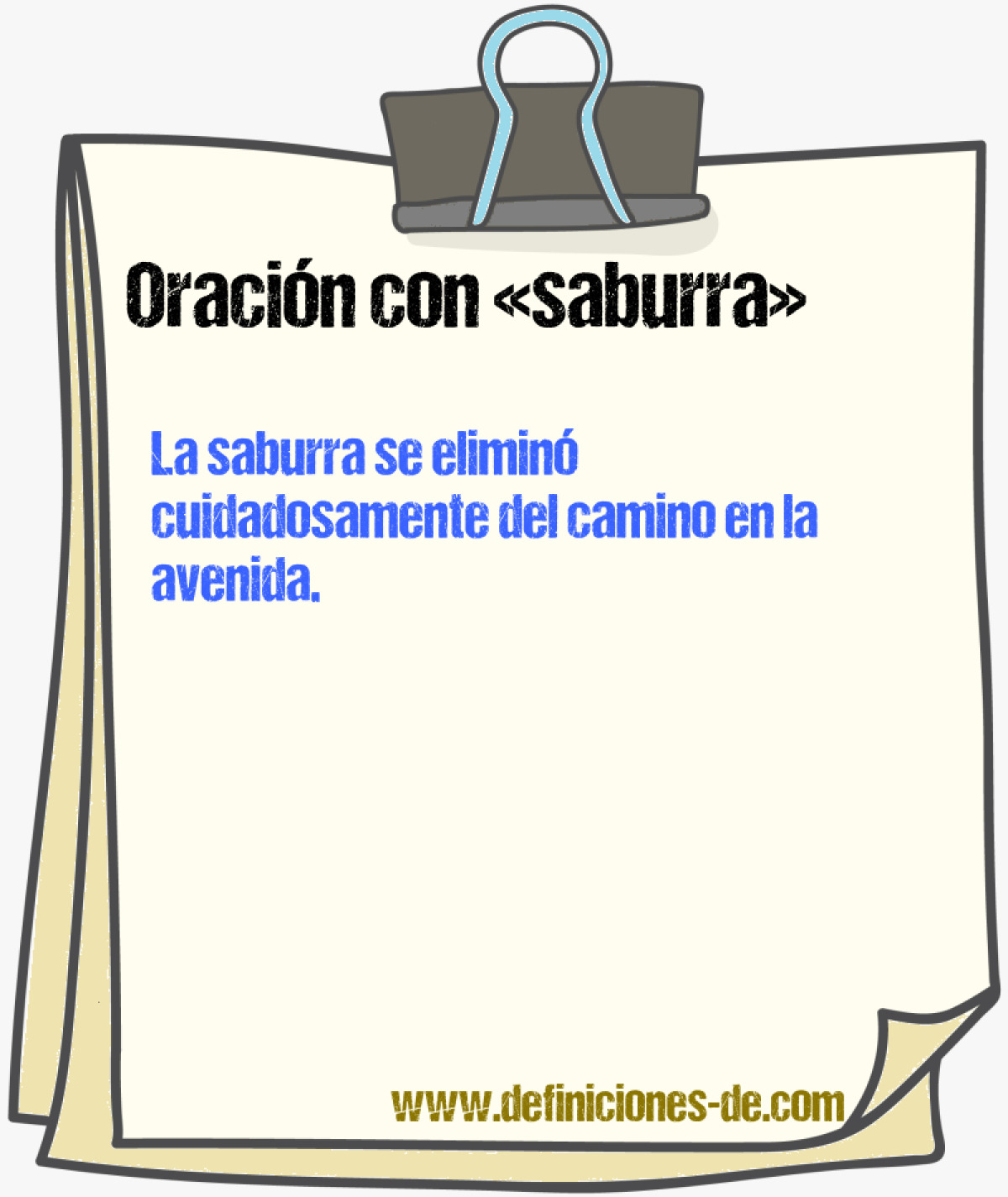 Ejemplos de oraciones con saburra