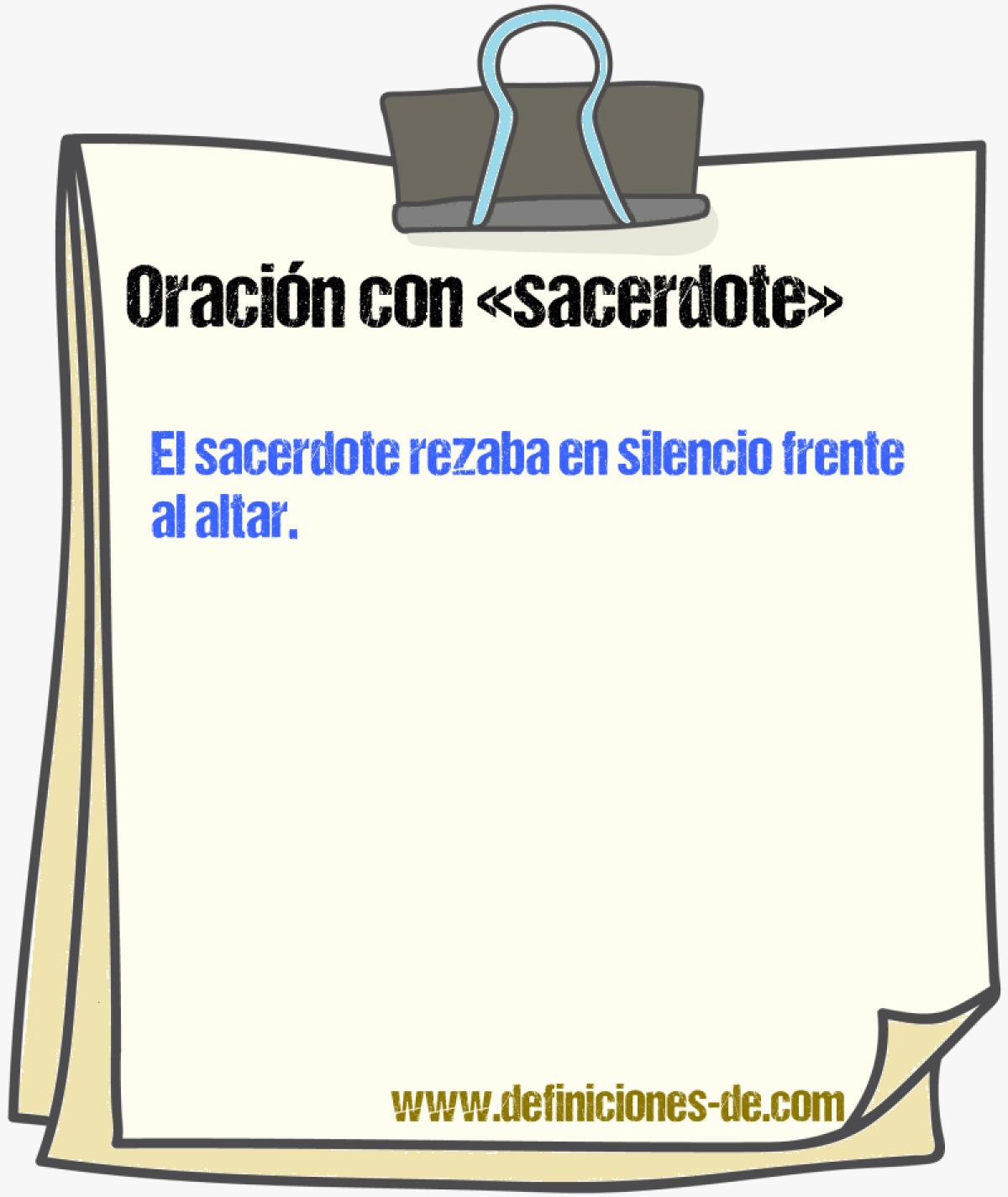 Ejemplos de oraciones con sacerdote