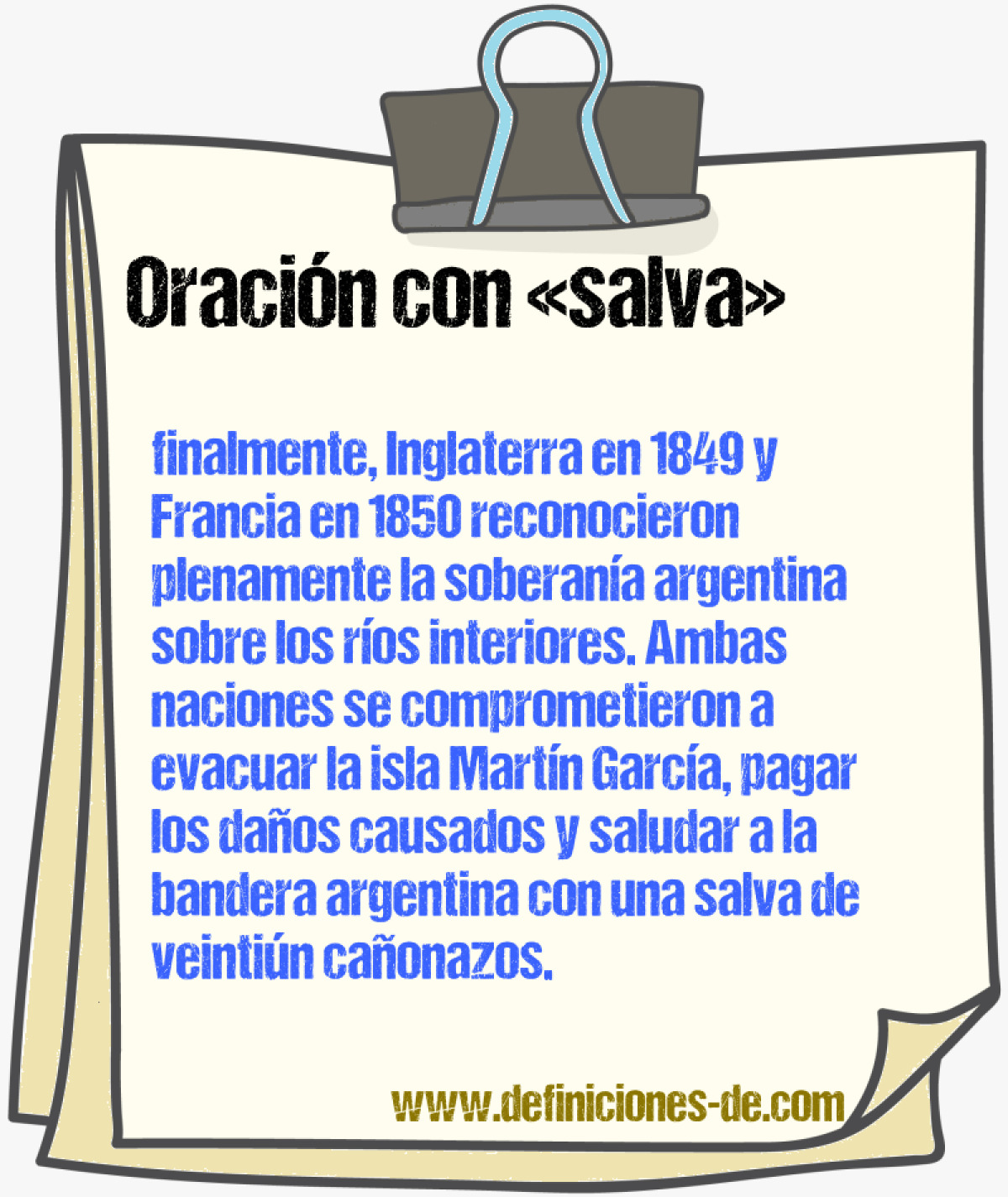 Ejemplos de oraciones con salva