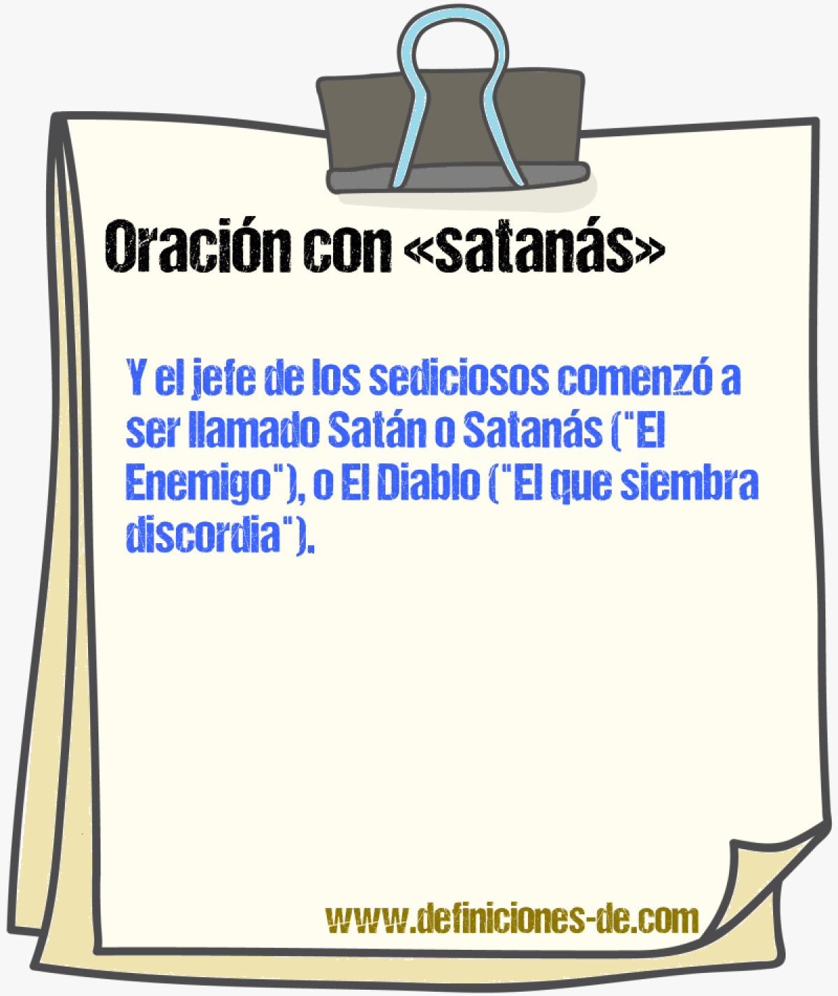 Ejemplos de oraciones con satans