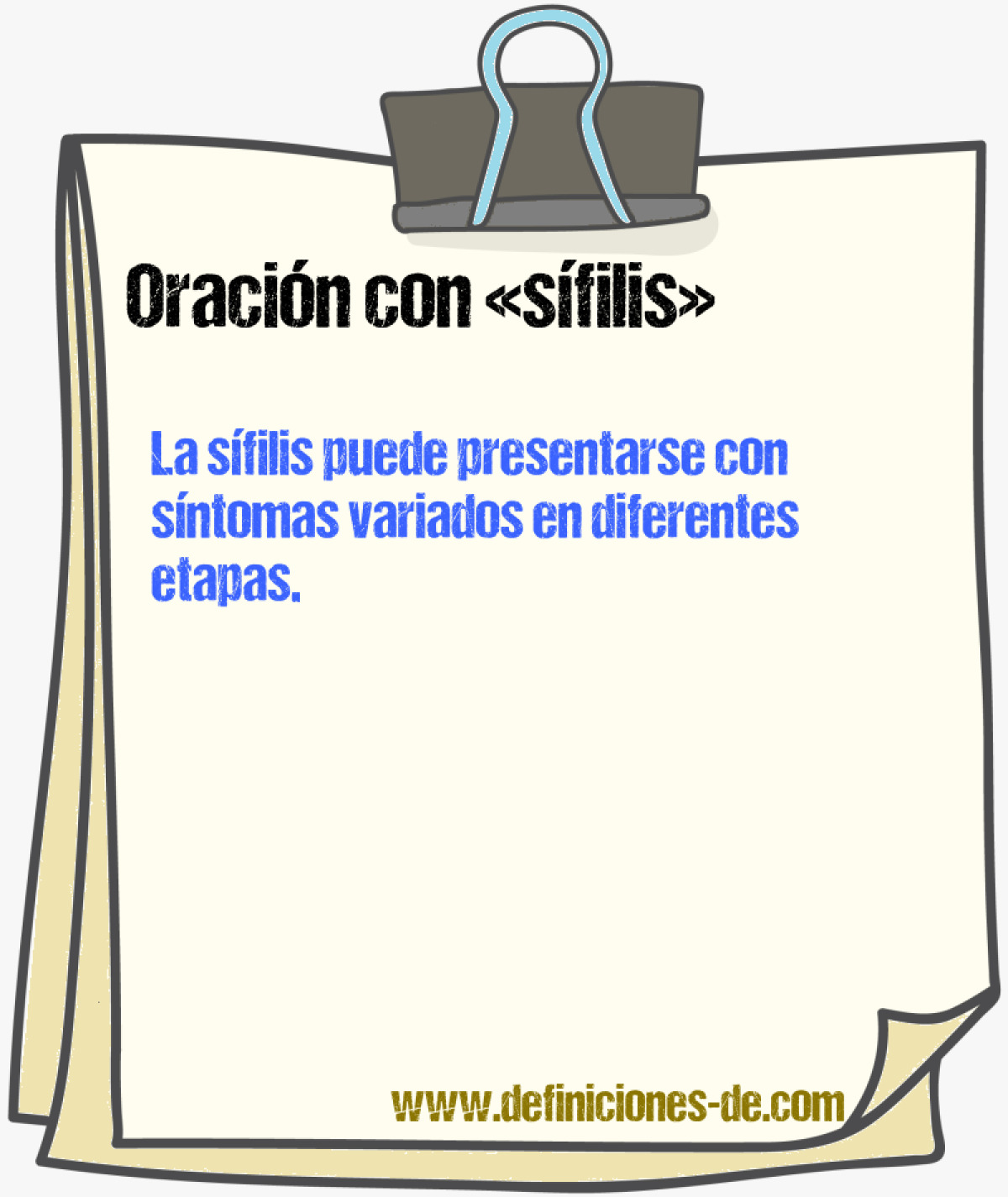 Ejemplos de oraciones con sfilis