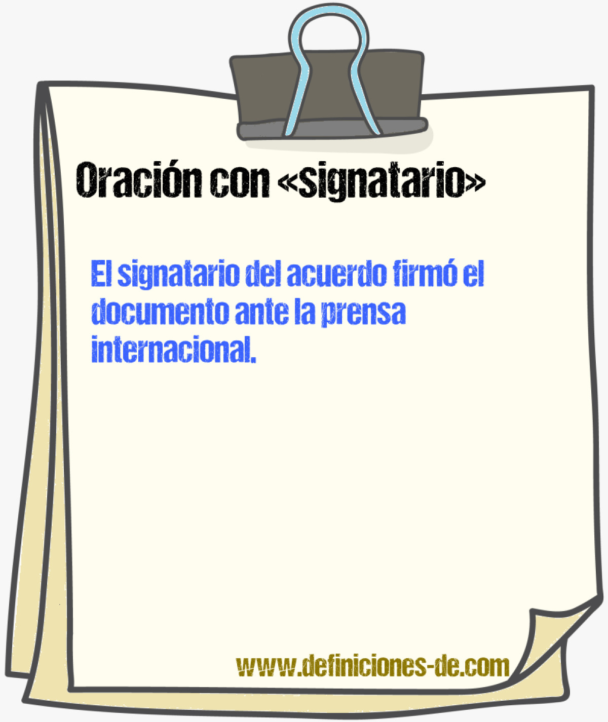 Ejemplos de oraciones con signatario