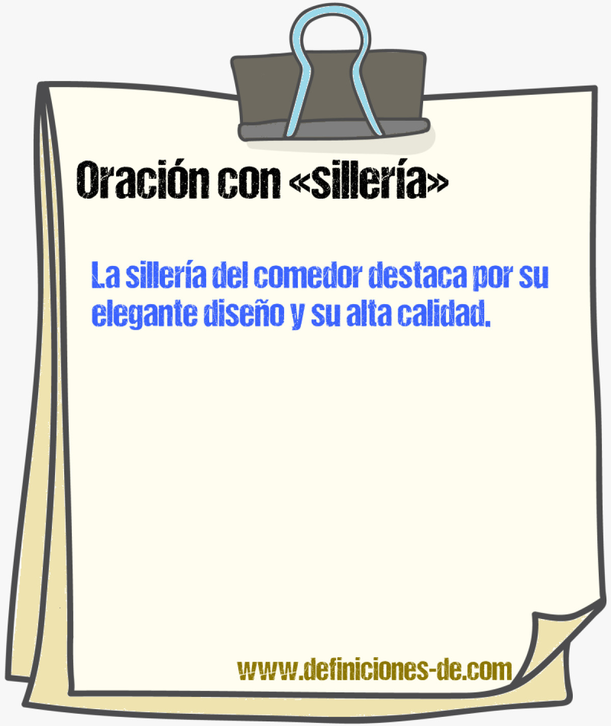 Ejemplos de oraciones con sillera