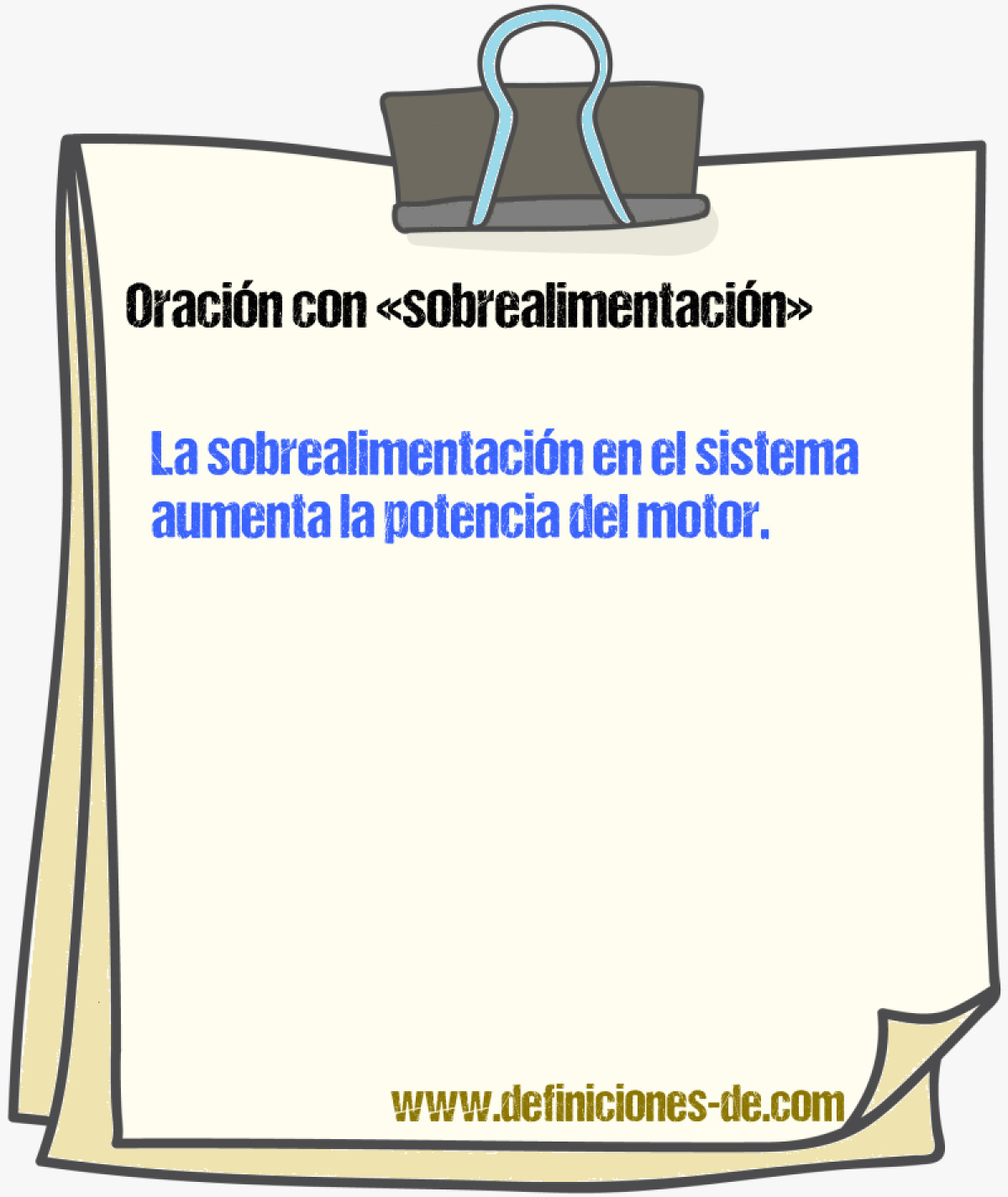 Ejemplos de oraciones con sobrealimentacin