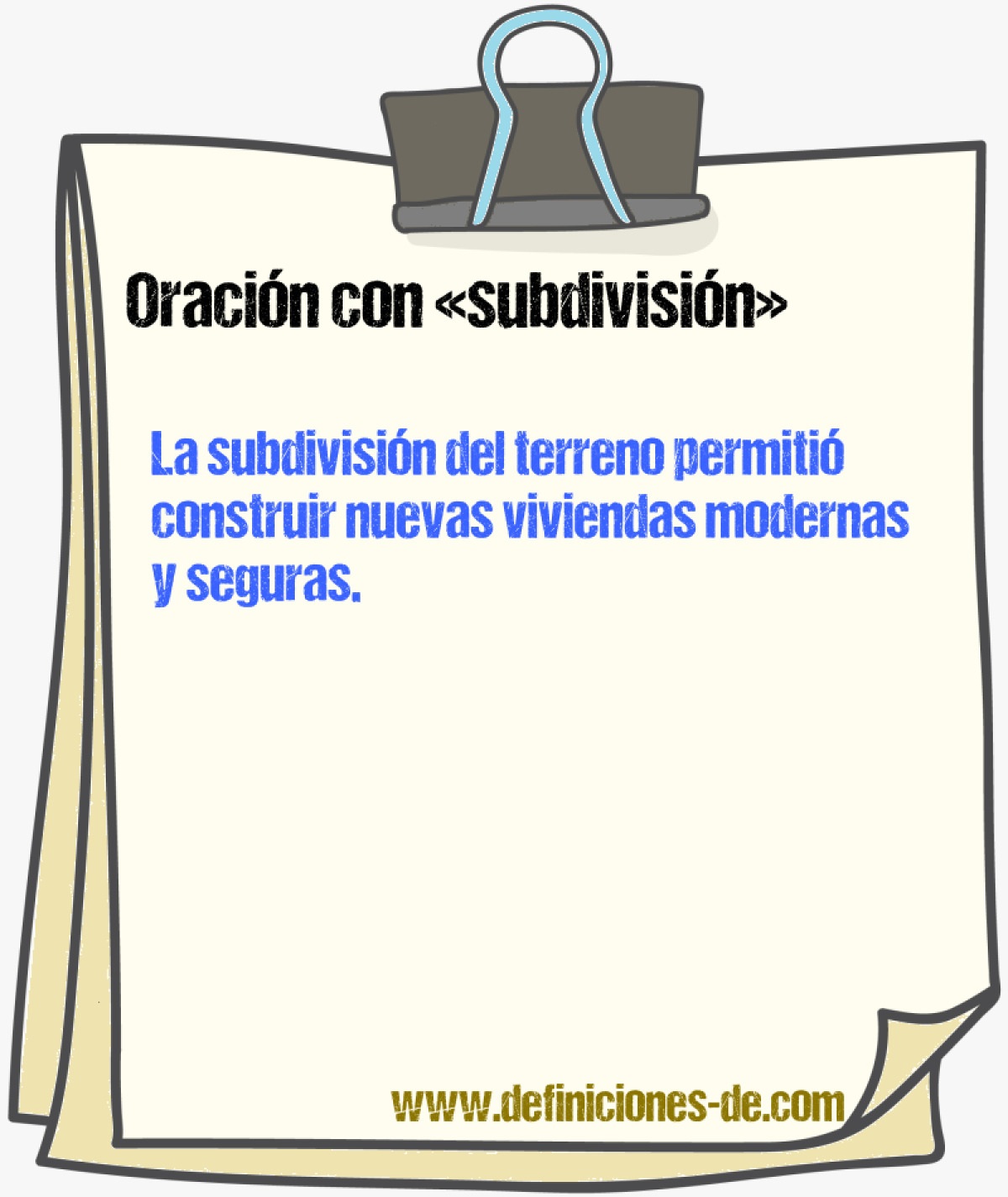 Ejemplos de oraciones con subdivisin