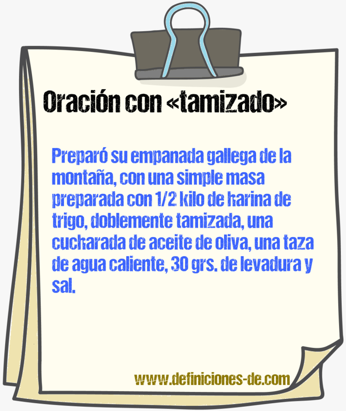 Ejemplos de oraciones con tamizado