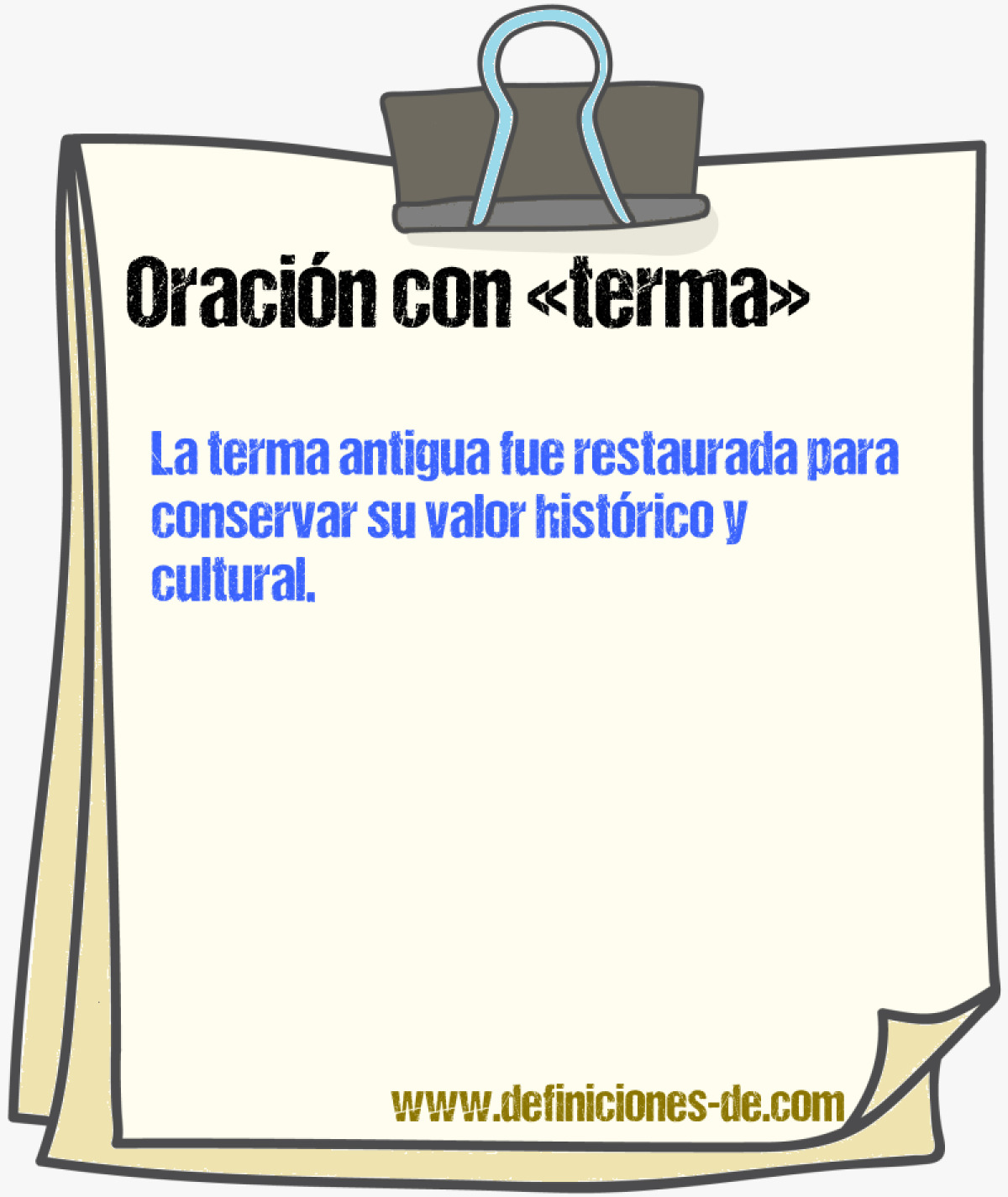 Ejemplos de oraciones con terma