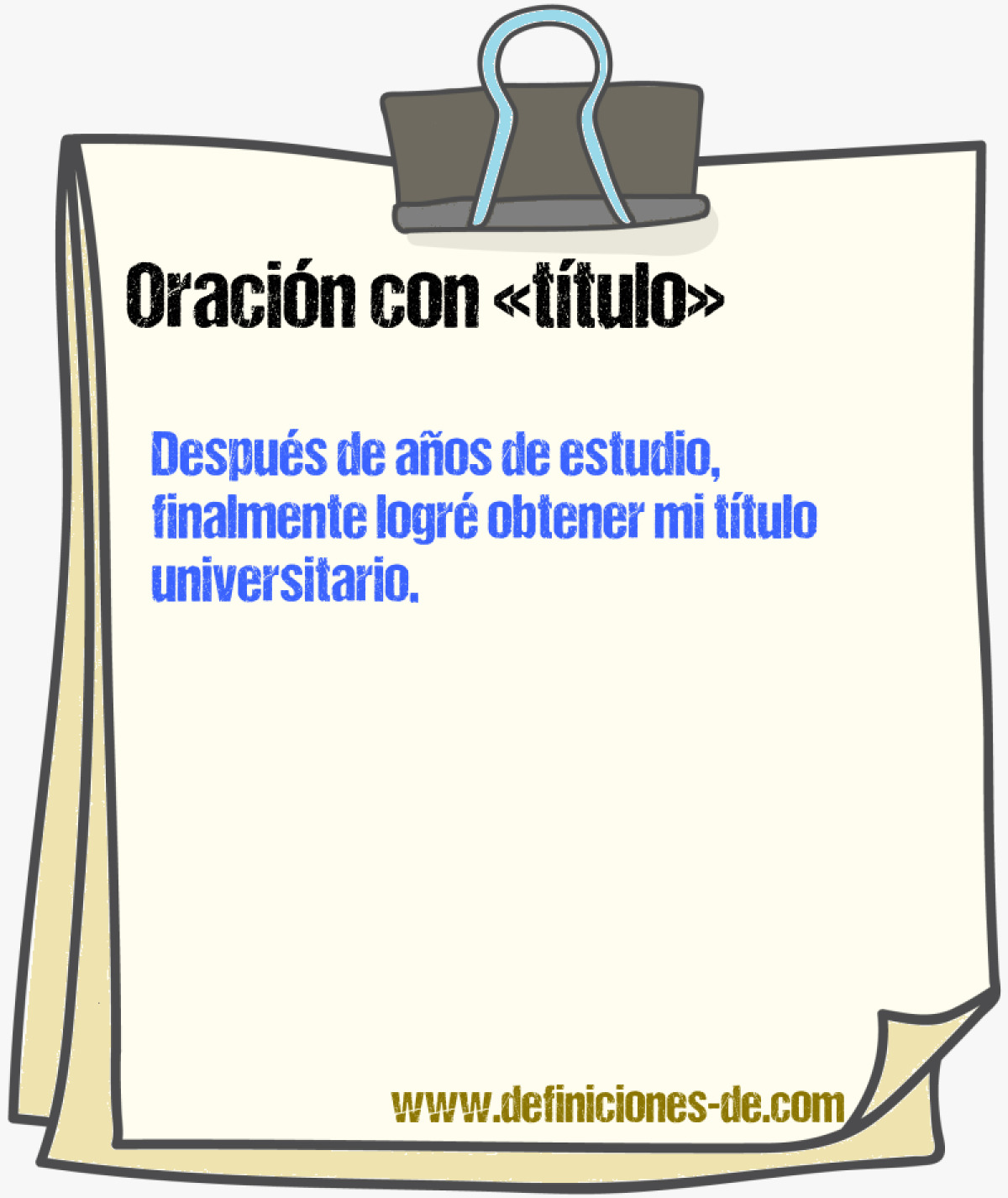 Ejemplos de oraciones con ttulo