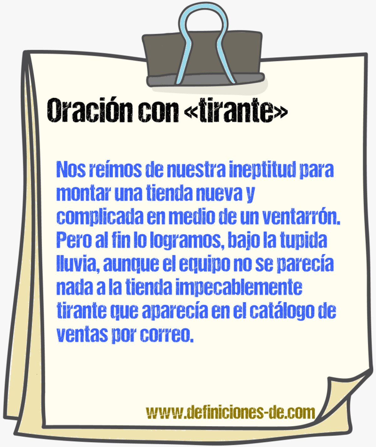 Ejemplos de oraciones con tirante