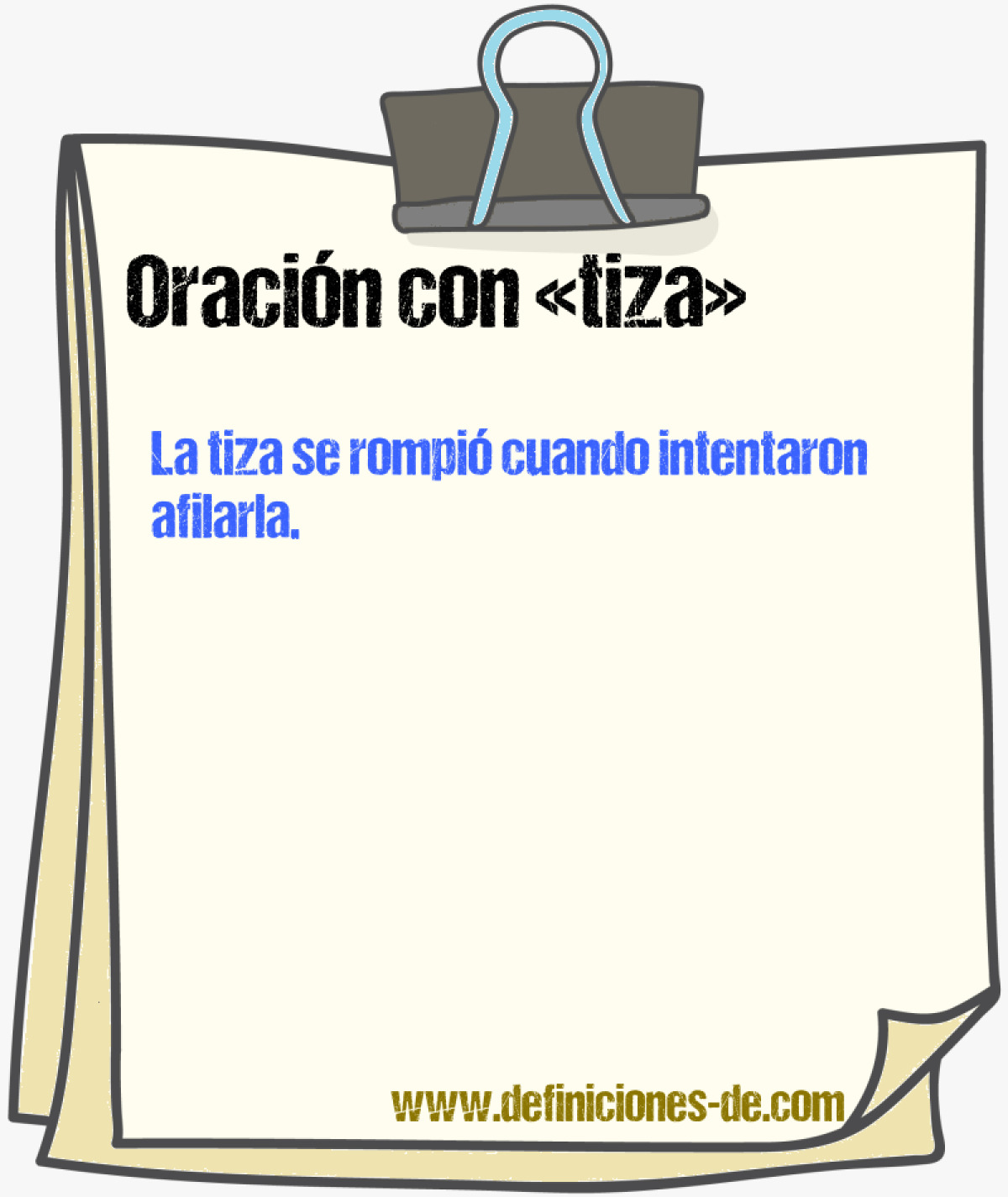 Ejemplos de oraciones con tiza