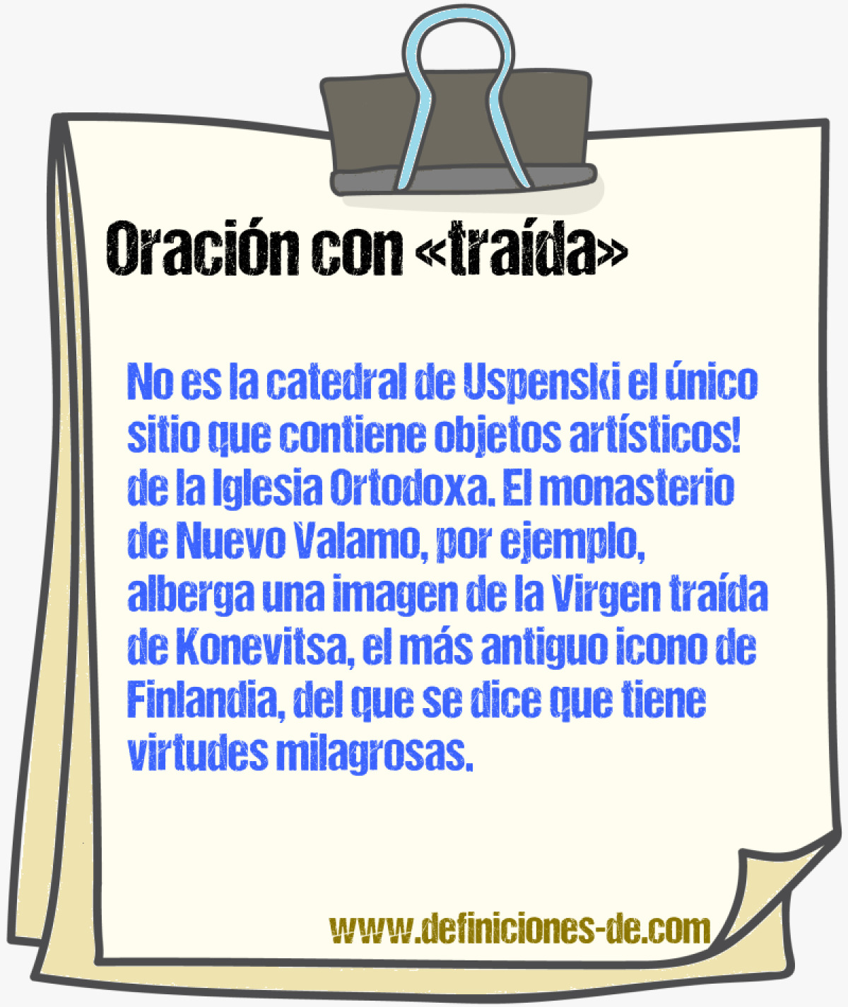 Ejemplos de oraciones con trada