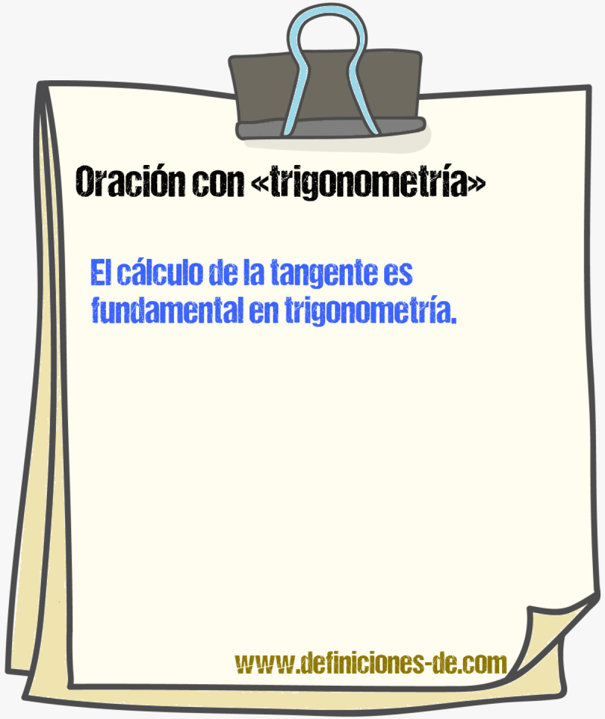 Ejemplos de oraciones con trigonometra