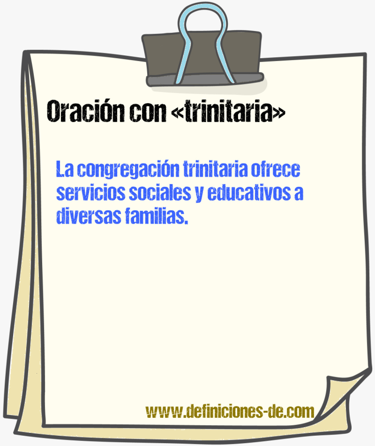 Ejemplos de oraciones con trinitaria