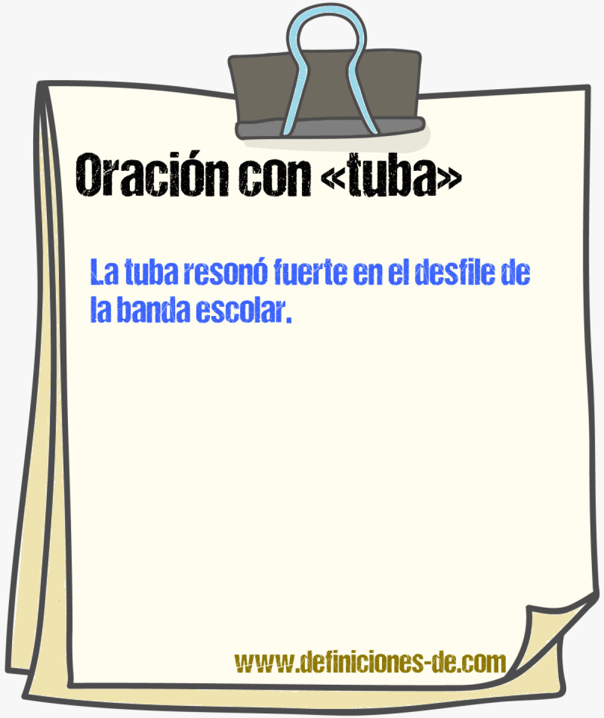 Ejemplos de oraciones con tuba