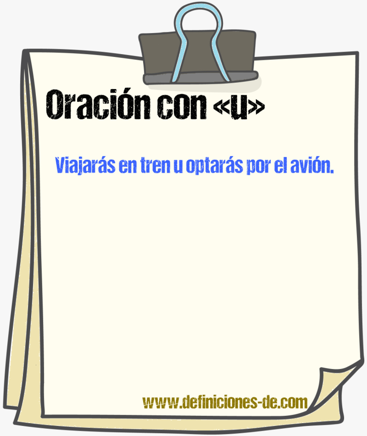 Ejemplos de oraciones con u