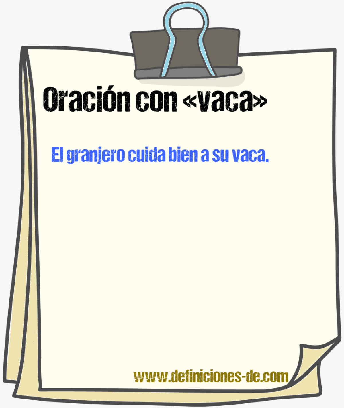 Ejemplos de oraciones con vaca