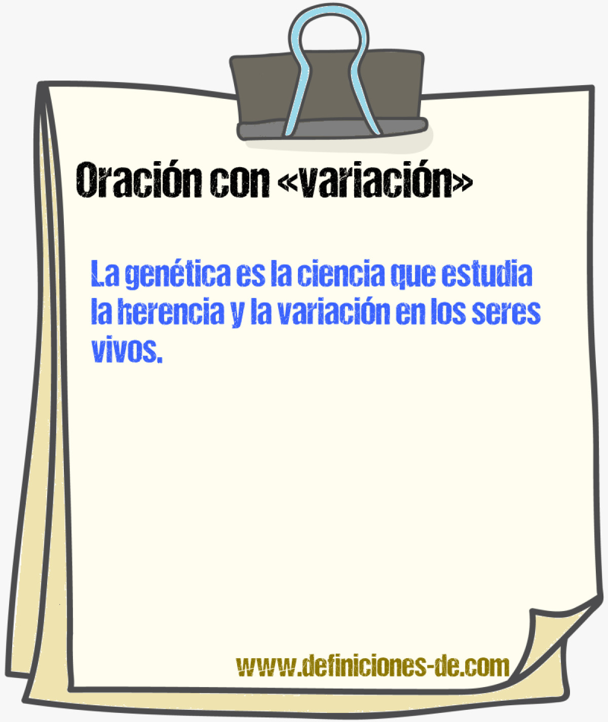 Ejemplos de oraciones con variacin