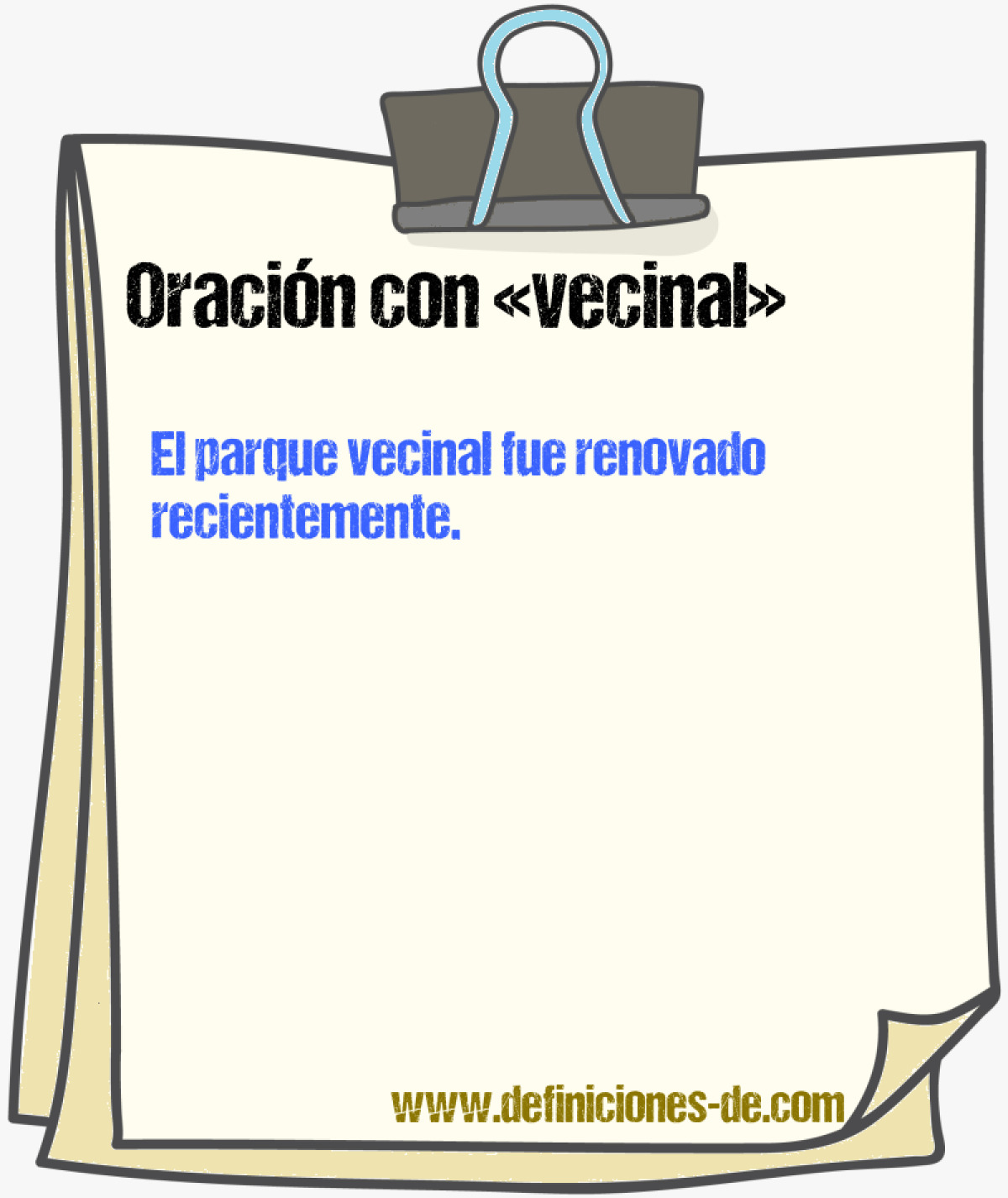 Ejemplos de oraciones con vecinal