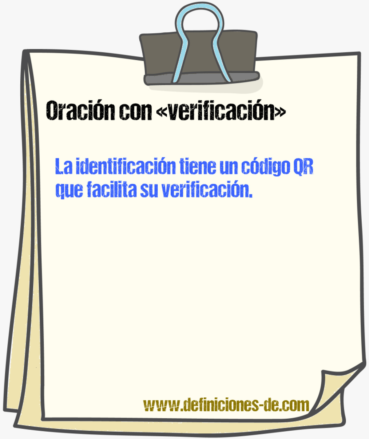 Ejemplos de oraciones con verificacin