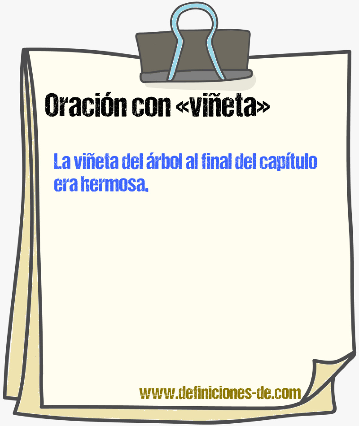 Ejemplos de oraciones con viñeta