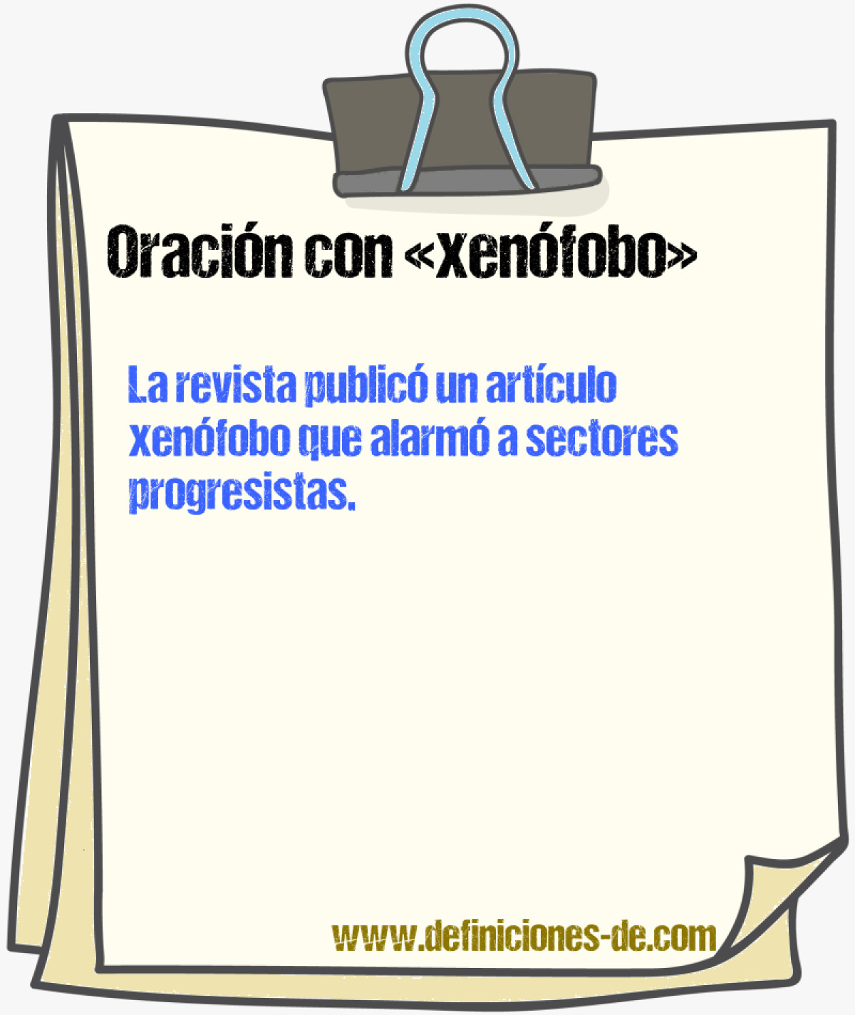 Ejemplos de oraciones con xenfobo