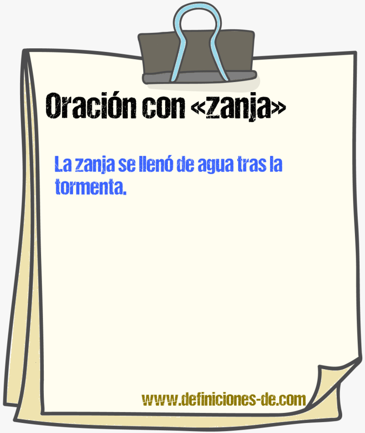 Ejemplos de oraciones con zanja