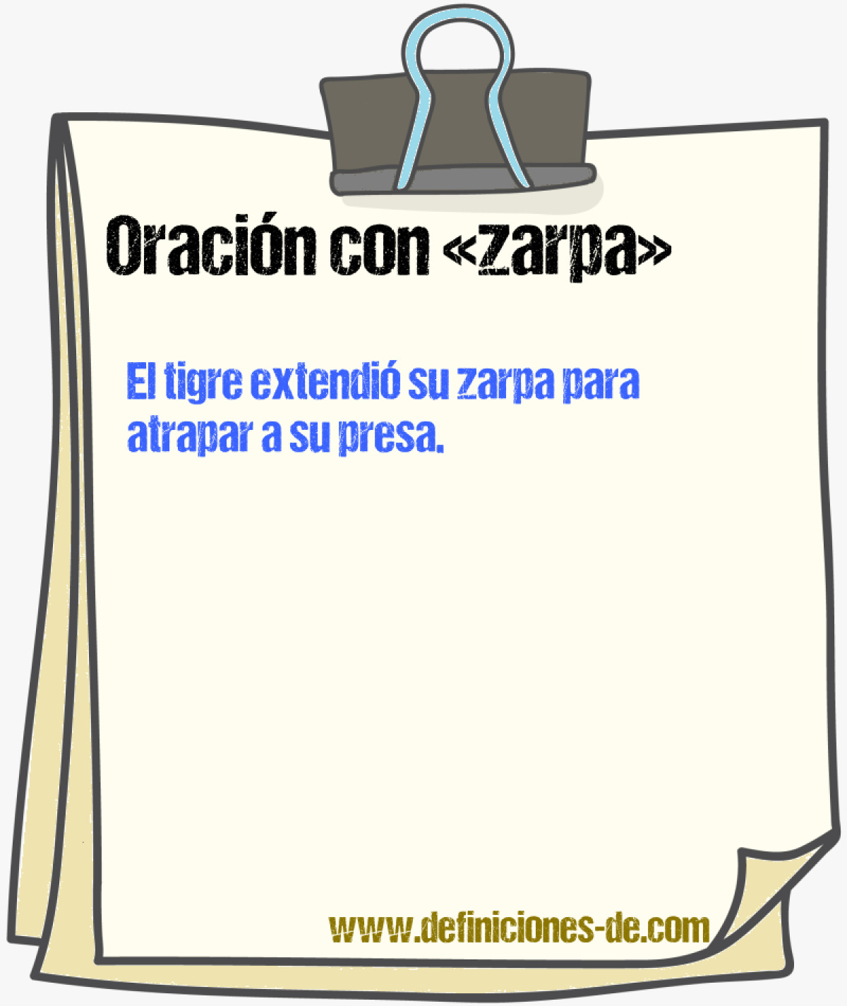 Ejemplos de oraciones con zarpa