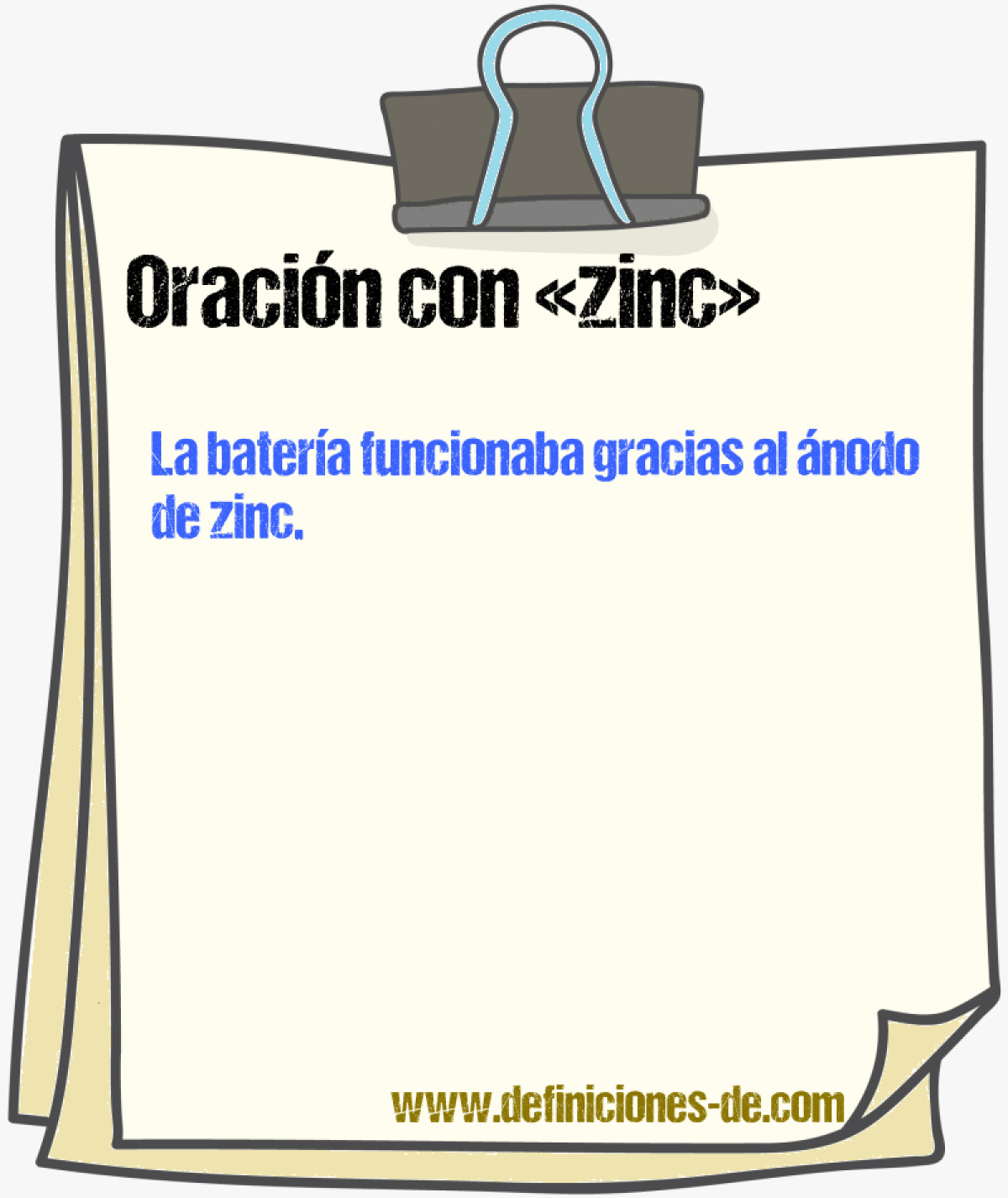 Ejemplos de oraciones con zinc